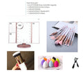 Makeup mirror with magnifier and brush powder puff suit in rose gold finish