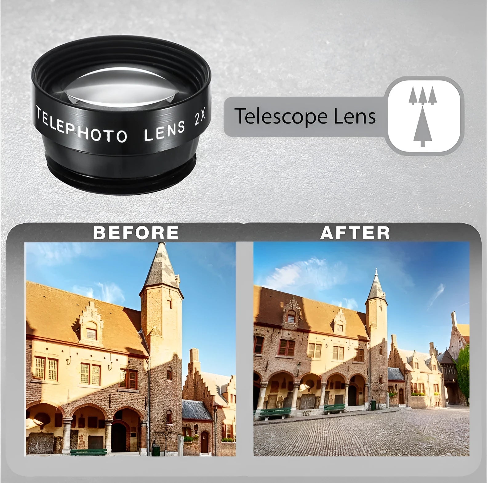 Universal 5-in-1 smartphone lens kit with fisheye, wide angle, macro, telephoto and CPL lenses