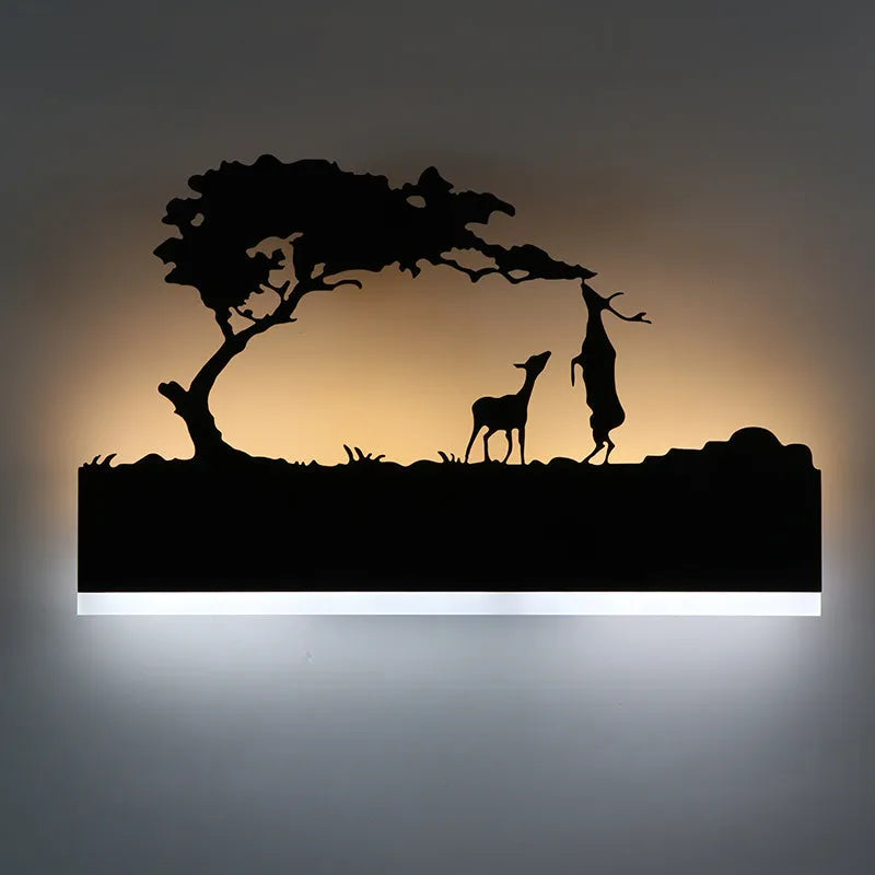 Black LED acrylic wall lamp 38cm diameter 22cm height with painted hardware