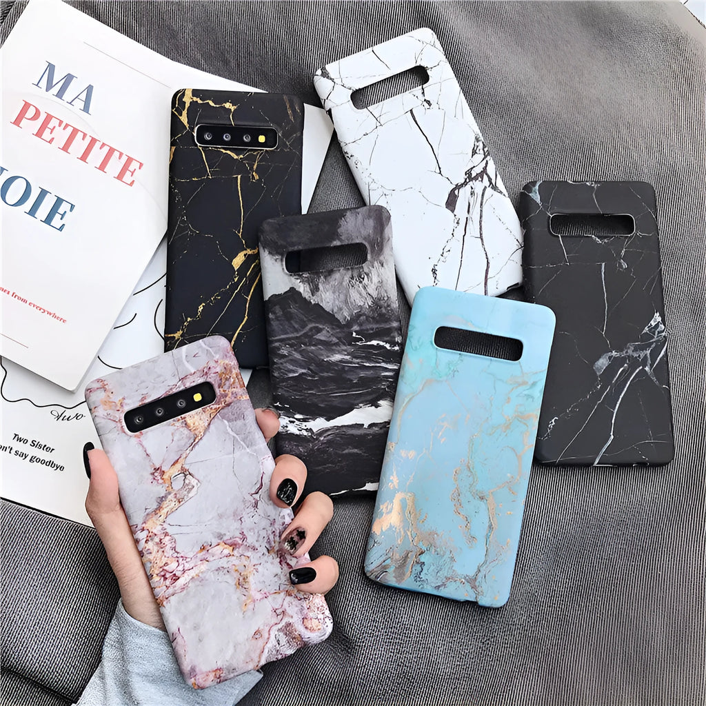 Samsung marble pattern phone case made from polycarbonate with six colour options