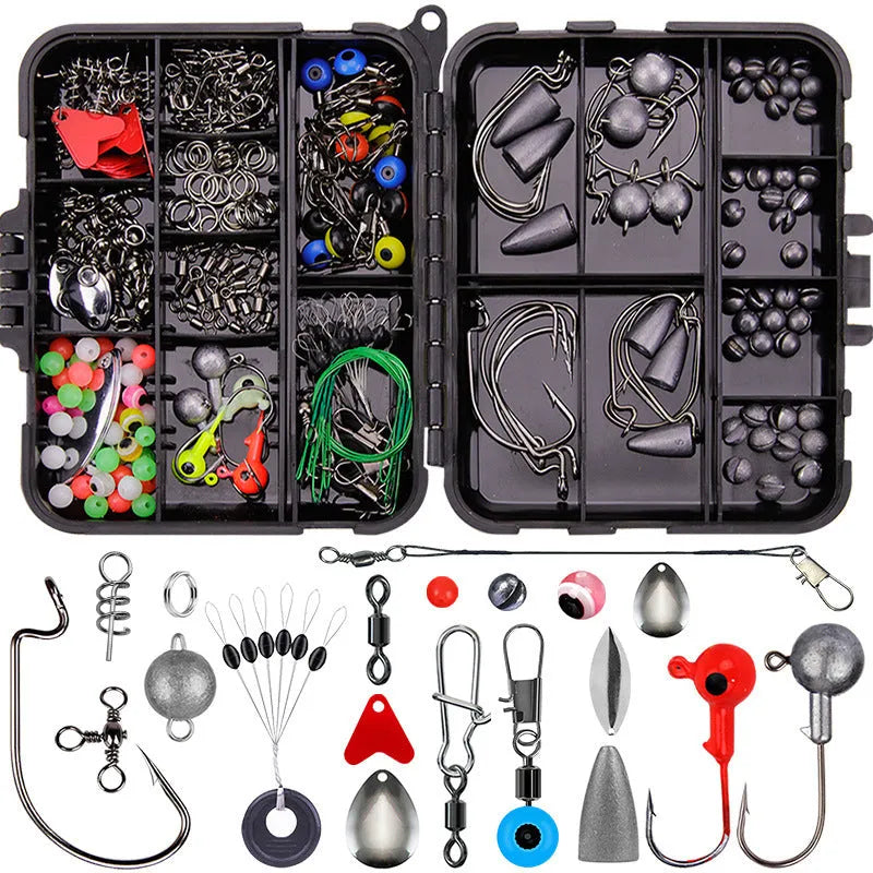 257-piece fishing lure accessories set in ABS storage box for Texas, sea and rock fishing