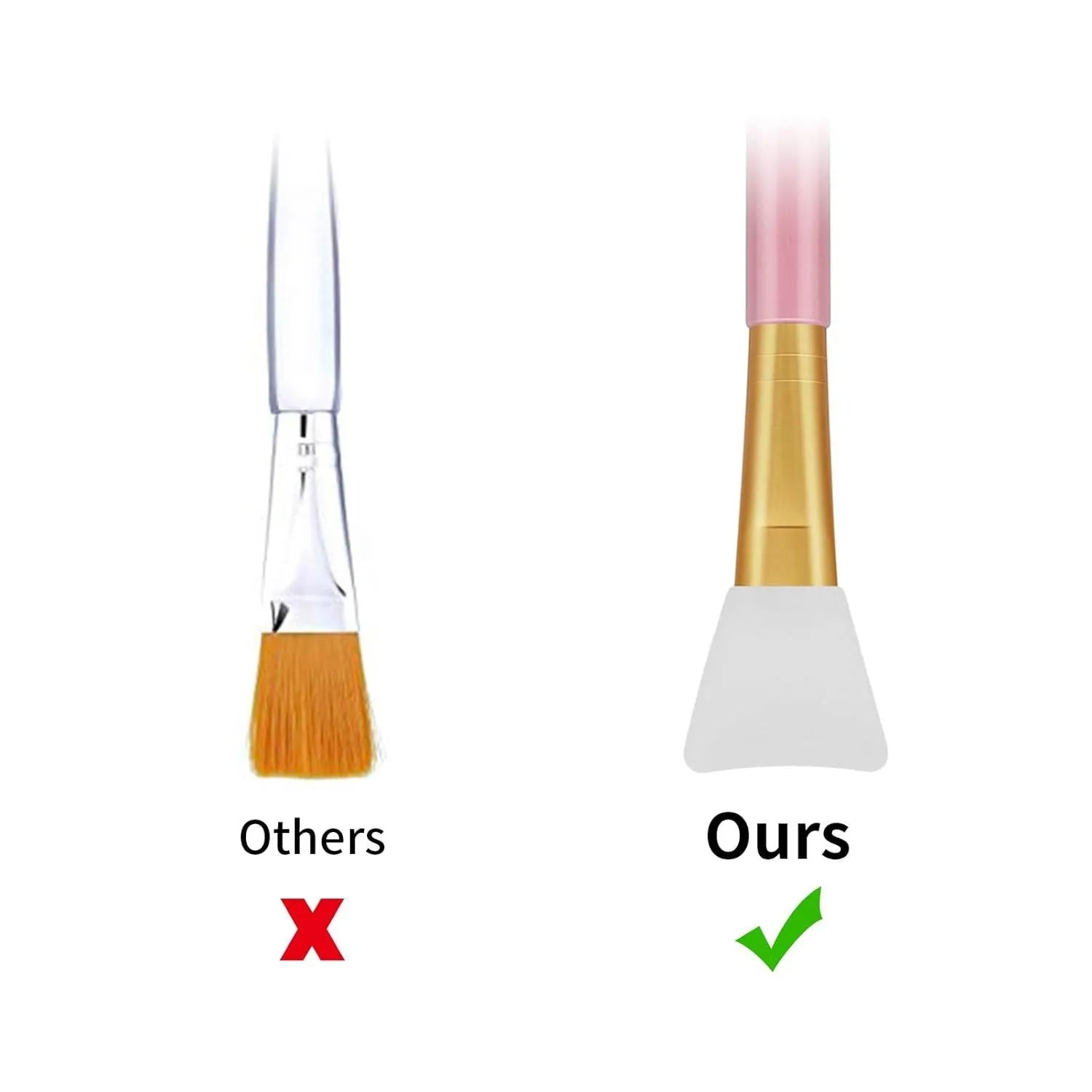 Reusable silicone face and body mask applicator spatula in six colours on a white background.