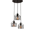 American country style decorative light fitting with iron shade, shown in a single head configuration.