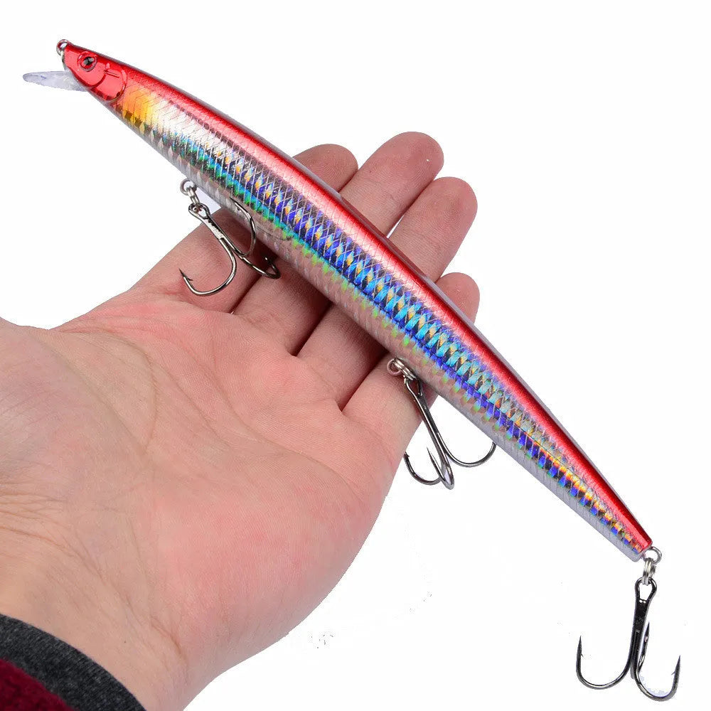 Set of 10 large sea fishing lures 18cm bionic bait with 3D eyes and anti-oxidation hooks
