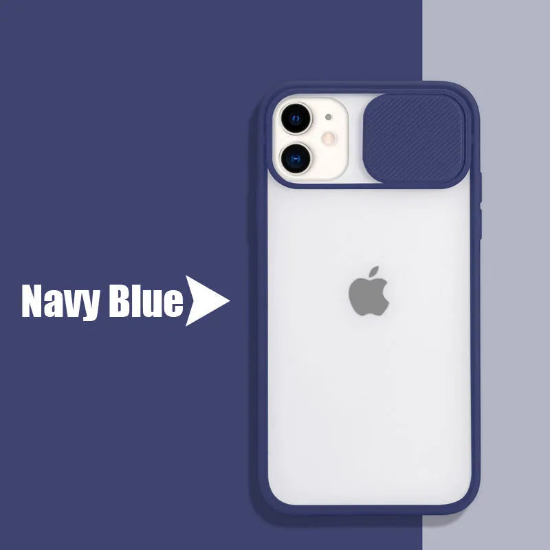 Silicone iPhone case with frosted frame and lens surround in a choice of seven pure colours.