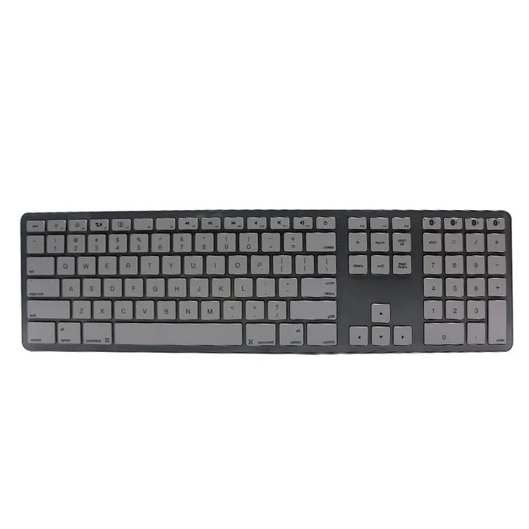White 109-key wireless Bluetooth keyboard with three-key zone layout and ABS plastic build