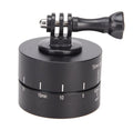 Lapse-compatible 360-degree auto-rotate camera tripod head on a tripod.