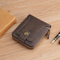 Men's two-fold short wallet in European American style with PU leather construction