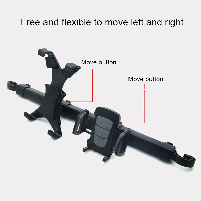 Tablet PC Car Back Seat Bracket in black, 360-degree rotation, universal fit 4-10 inch
