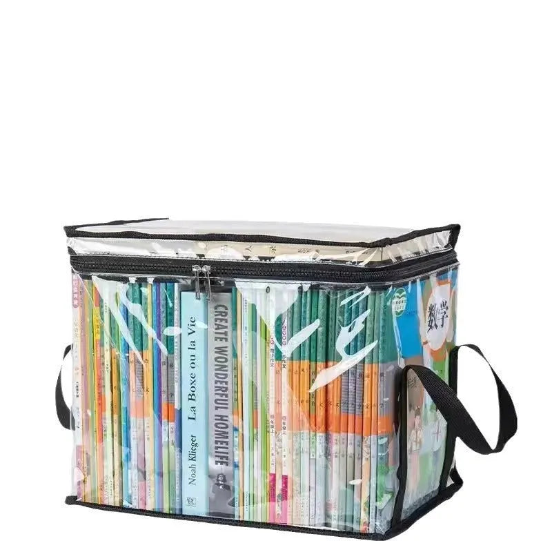 Large foldable PVC buggy bag in black or white with transparent windows and a zip seal.