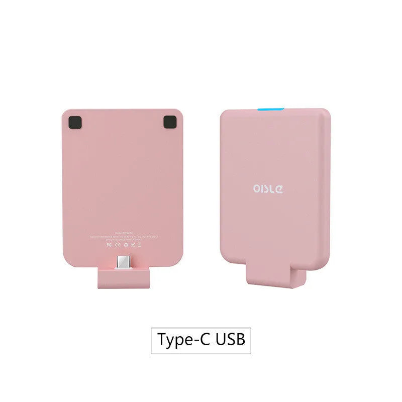 Back clip battery portable charger with magnetic clip in multiple colours