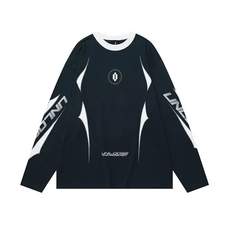 Men's grey cotton drop shoulder sweatshirt with letter pattern and loose fit