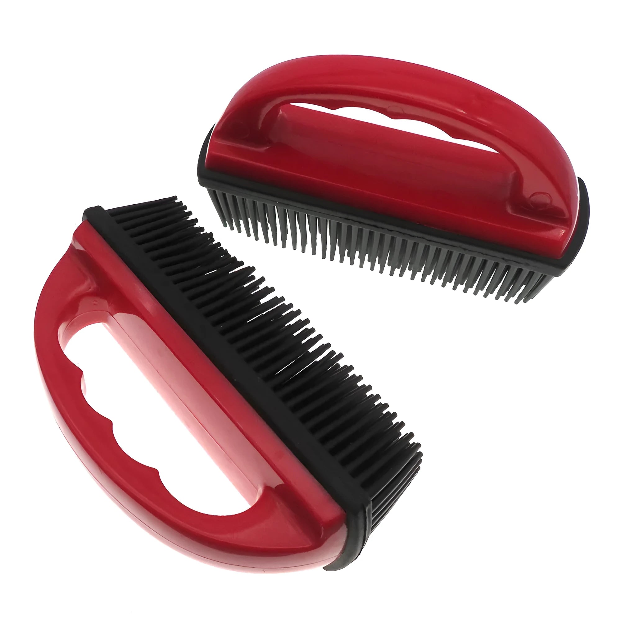 Red pet grooming and carpet cleaning brush measuring 160mm by 85mm for hair removal