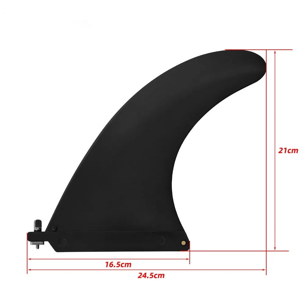 SUP paddle with large removable fish fins, plastic construction, for water dispenser use