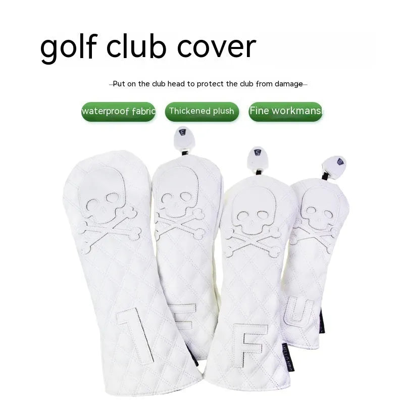 Black and white waterproof golf bag wooden pole protective cover made from PU material