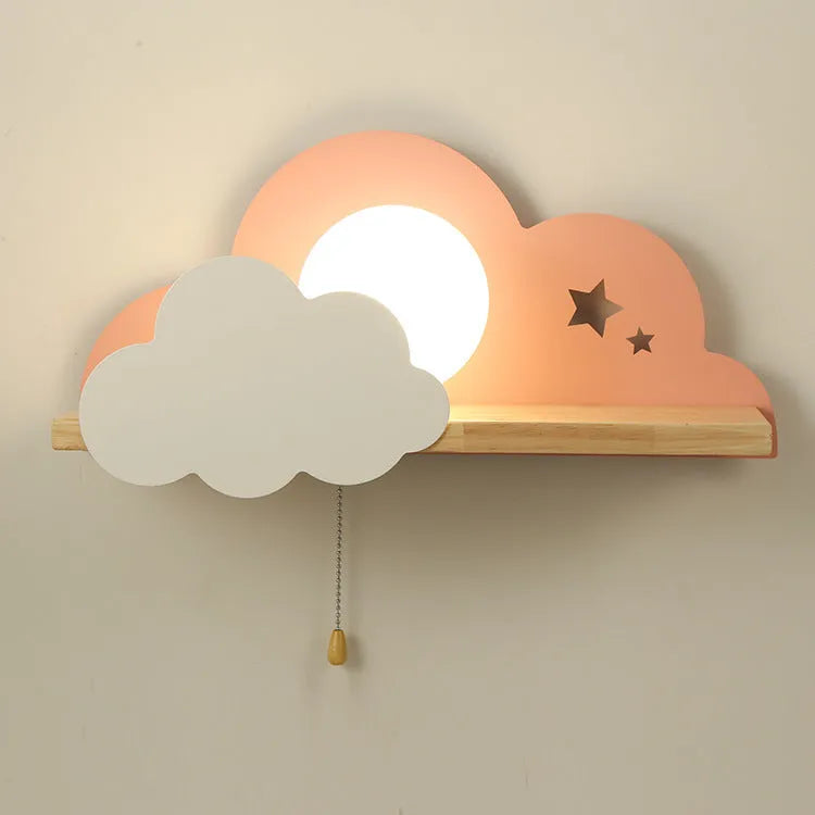 Glass cloud silhouette wall lamp with E27 fitting in grey, pink or white colour