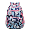 Blue student backpack with air cushion shoulder straps showing Oxford cloth material and large capacity design