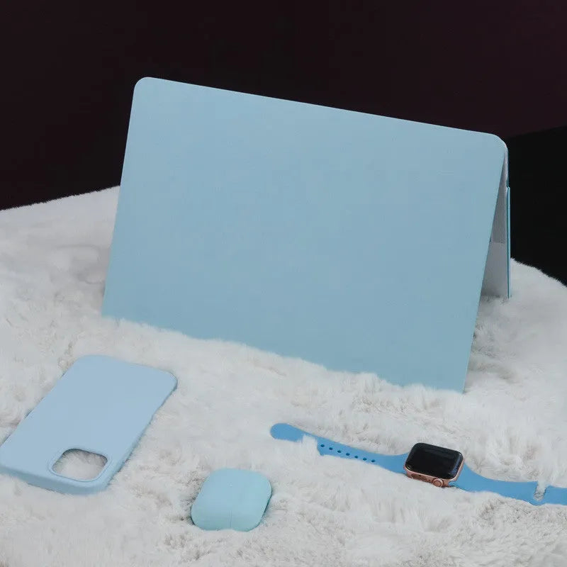 Colorful 16 inch laptop sleeve in Dream Blue with sticker style design for MacBook