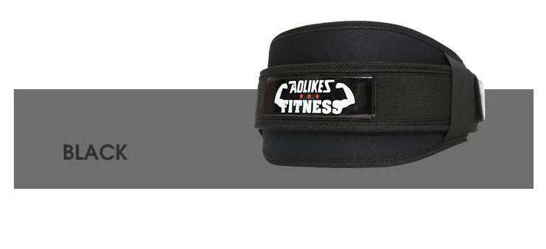 Nylon fitness weightlifting waistband belt for adult gym training in black red yellow colours