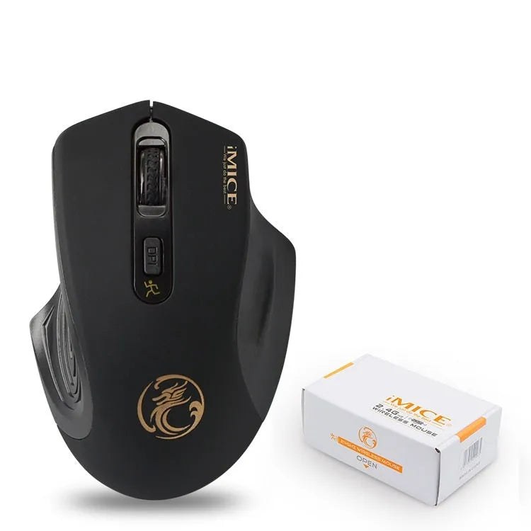 2.4G wireless ergonomic mouse with USB receiver in black colour