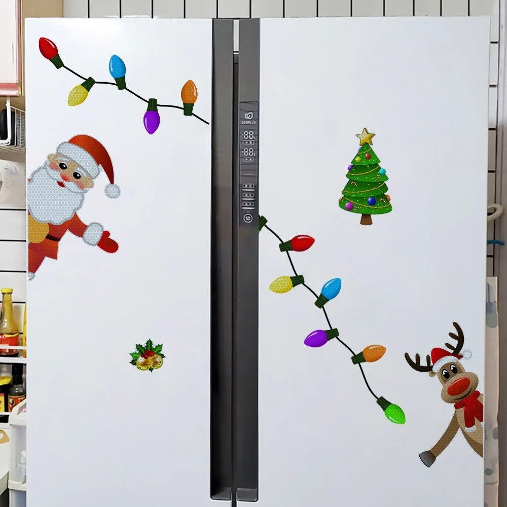 Medium Christmas elk reflective magnetic car decoration sticker in colour RFM025