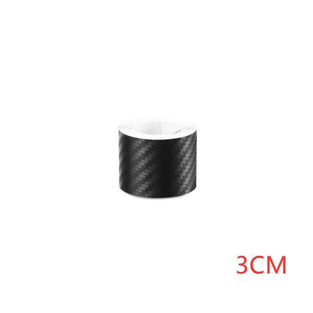 Matte carbon fibre adhesive protection roll for car door sills in multiple width options
