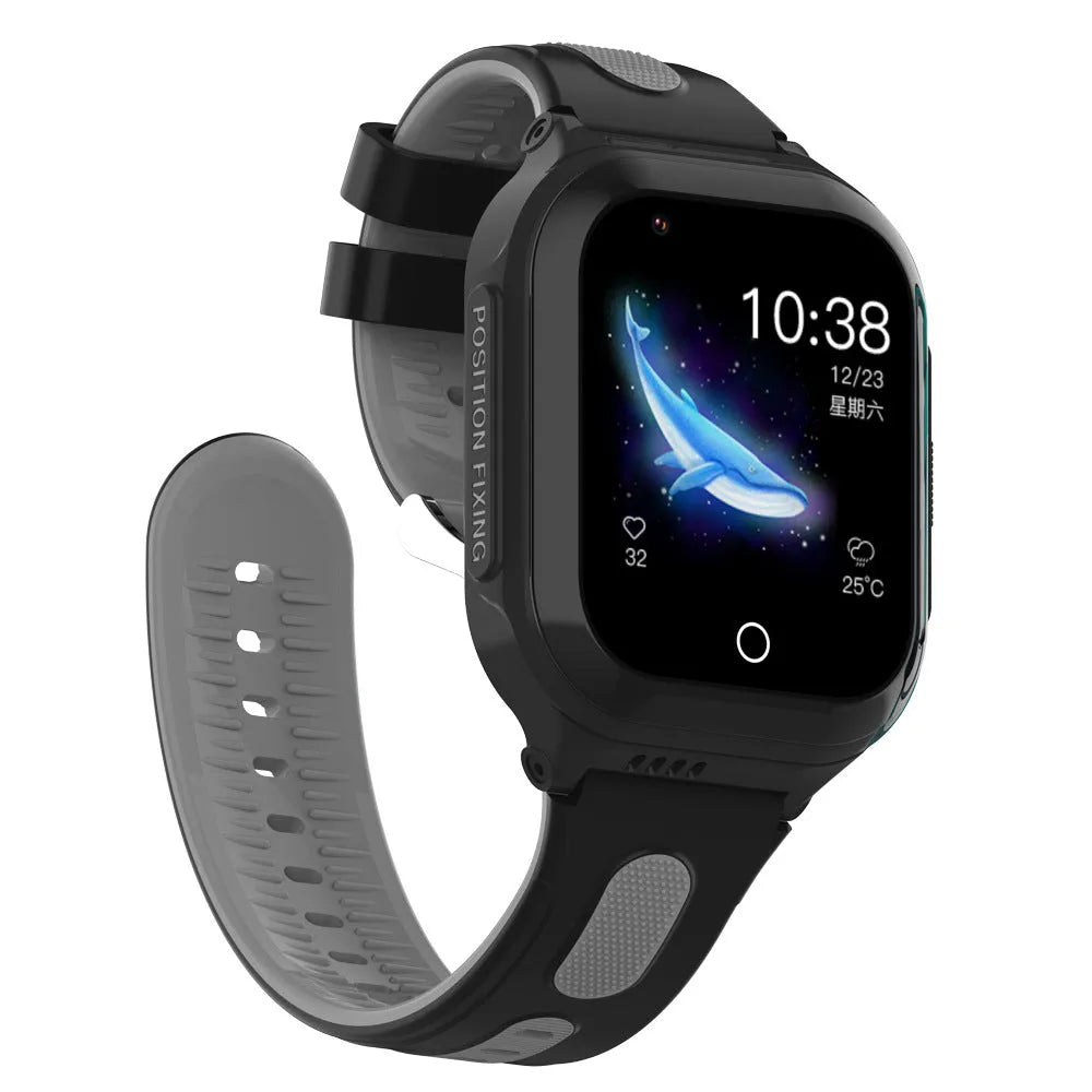 4G children's smart watch with video call, 1.4 inch screen, silicone strap, black colour option