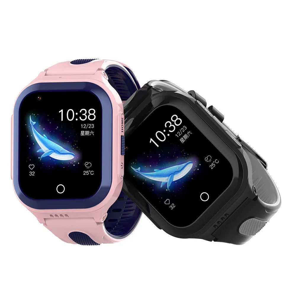 4G children's smart watch with video call, 1.4 inch screen, silicone strap, black colour option