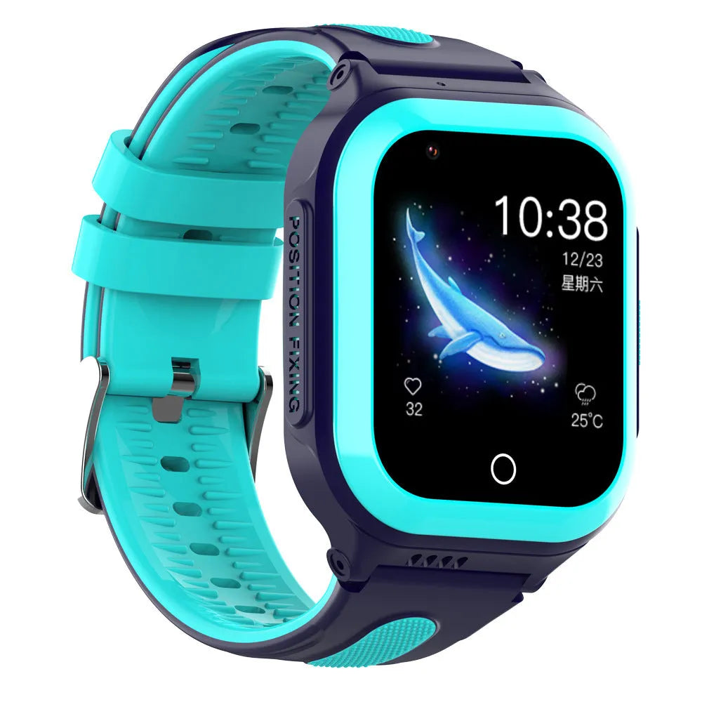 4G children's smart watch with video call, 1.4 inch screen, silicone strap, black colour option