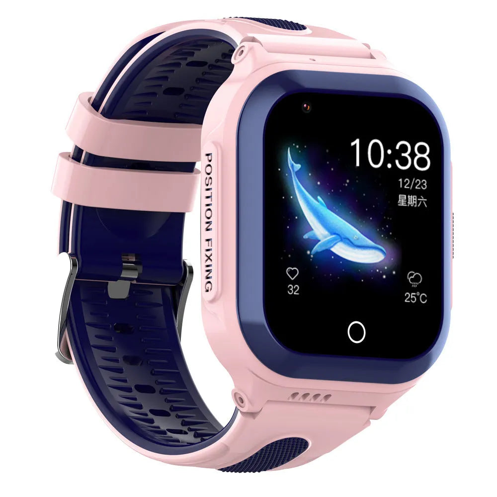 4G children's smart watch with video call, 1.4 inch screen, silicone strap, black colour option