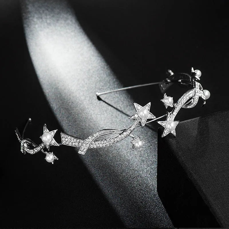 New Princess XINGX bridal crown headband alloy wave shape electroplated finish 28cm long 3.5cm wide default colour