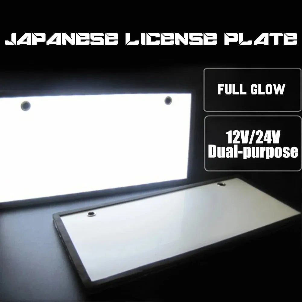Two LED license plate lights for trucks with plastic housing and uniform illumination