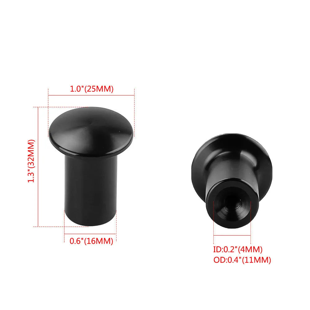 Aluminium alloy handbrake release button cap for car modification in gold, silver, black, blue, or red.