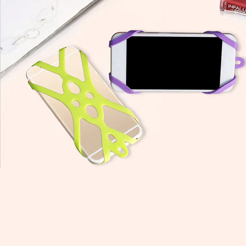 Silicone phone neckband strap 42cm shoulder strap harness in black on smartphone