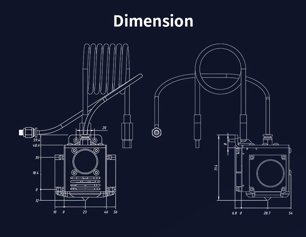 3D printer all metal extrusion head kit black sheet metal suit print head set