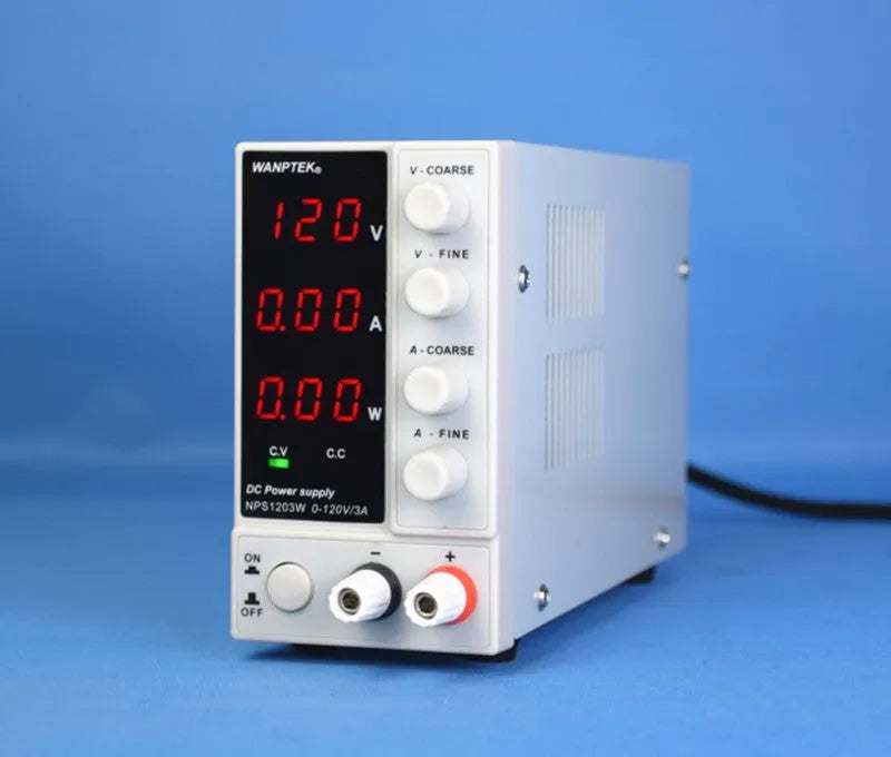 White adjustable DC power supply model S605W with display showing 0-60V voltage range for mobile phone repair