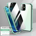 Glass privacy iPhone case with double-sided buckle in multiple colour options