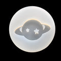 Silicone Full Mirror Planet epoxy resin mould measuring 6.5 cm in diameter.