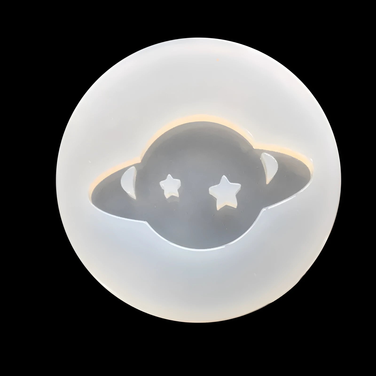 Silicone Full Mirror Planet epoxy resin mould measuring 6.5 cm in diameter.