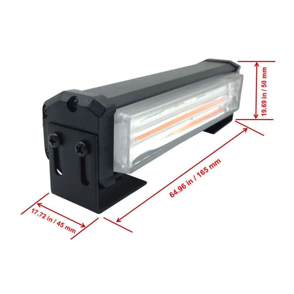Yellow emergency vehicle strobe light with aluminium housing and COB LED illumination