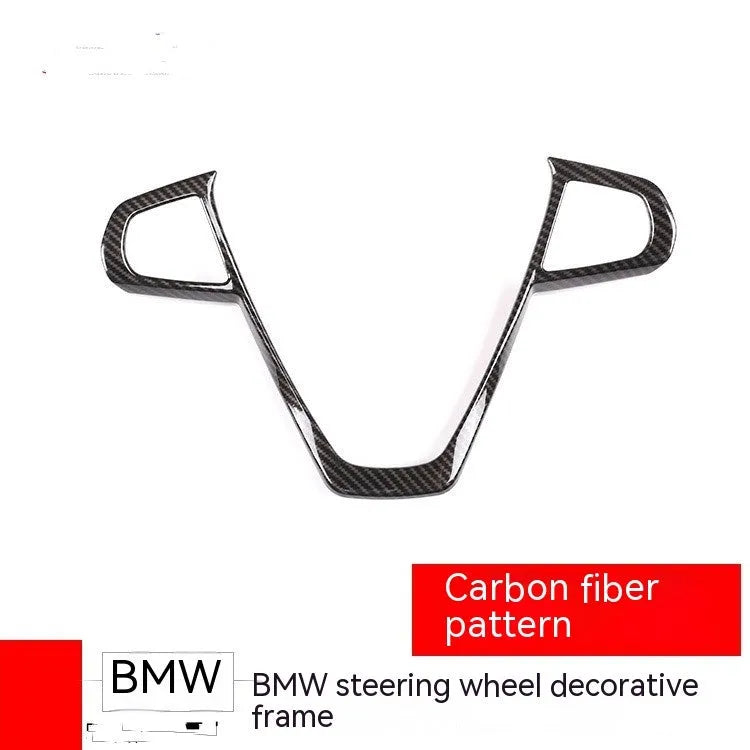 Carbon fibre pattern steering wheel button frame decoration for BMW models