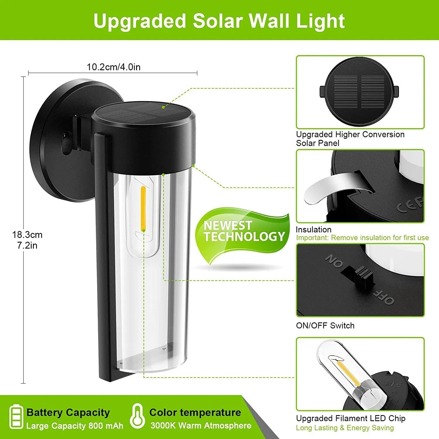 IP65 waterproof solar lawn lamp with tungsten wire filament and geometric ABS housing, 3000K warm light for garden decoration