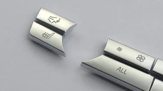 Silver automotive air conditioner control buttons in sets for dashboard panel replacement