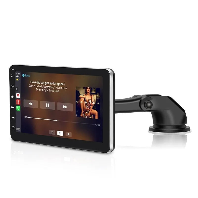 7-inch car GPS navigation system with wireless CarPlay and reversing camera on universal mount