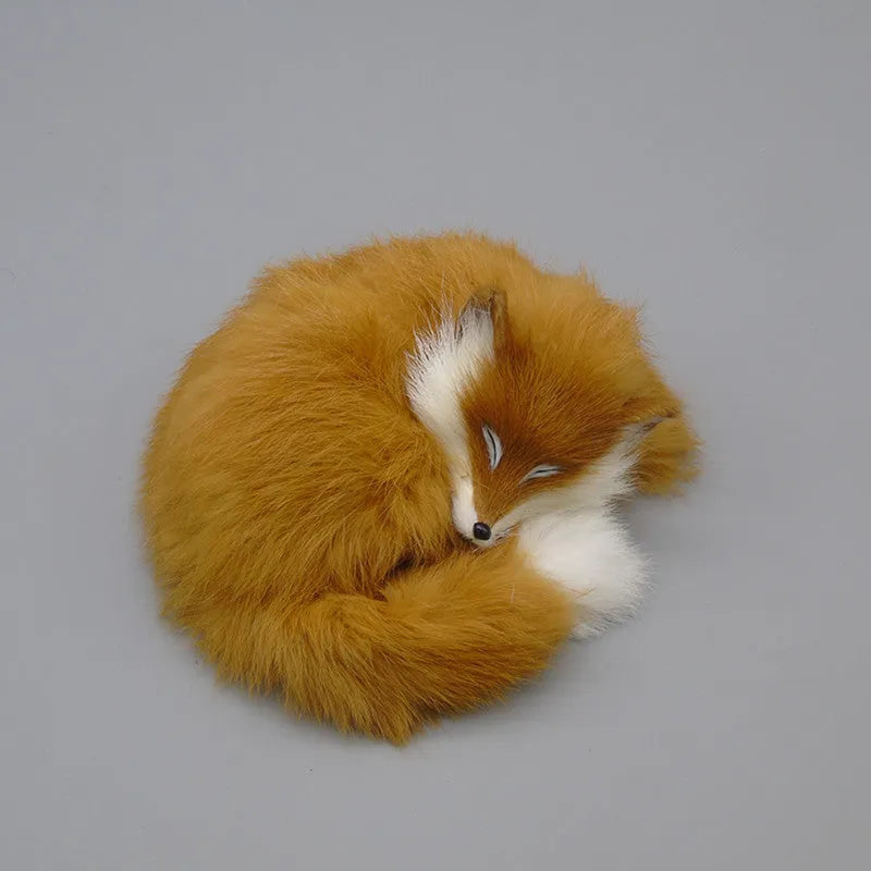 Artificial white fox fur car decoration ornament measuring 15cm for dashboard display