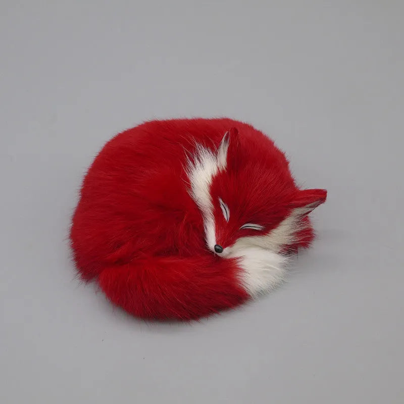 Artificial white fox fur car decoration ornament measuring 15cm for dashboard display