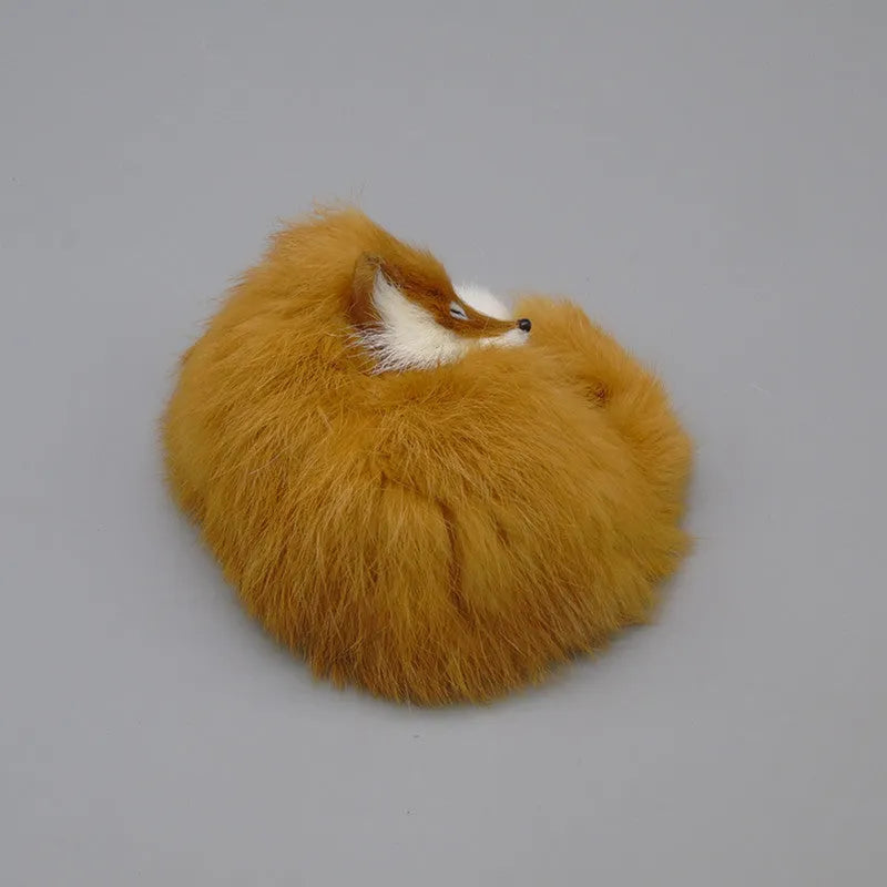 Artificial white fox fur car decoration ornament measuring 15cm for dashboard display