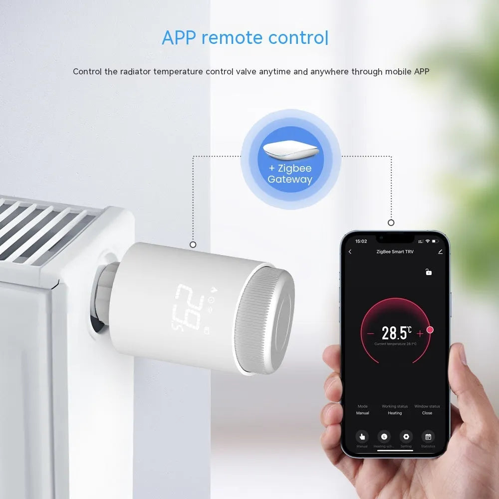 Intelligent thermostatic valve plastic radiator controller TRV10 model 10x6x6cm