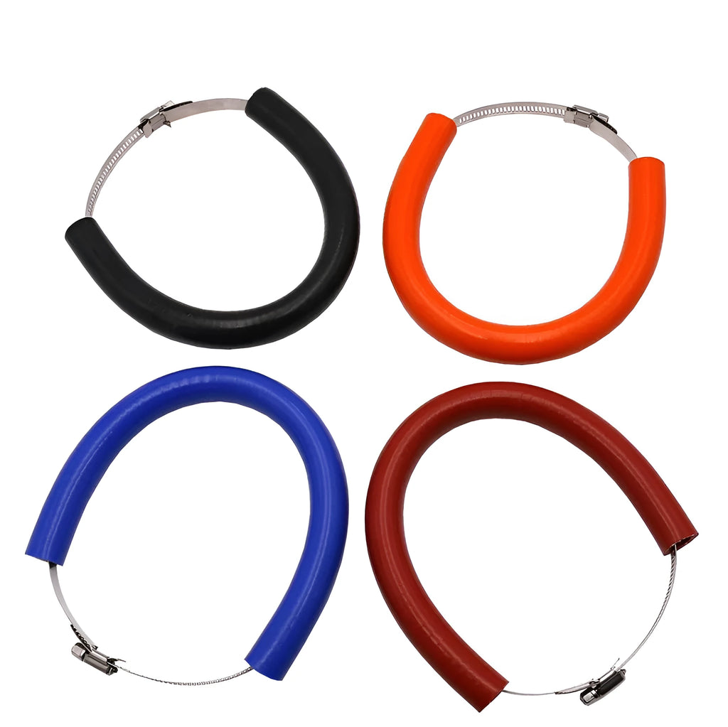 Universal motorcycle exhaust anti-drop wiring kit with gasket in black, blue, and orange colour options