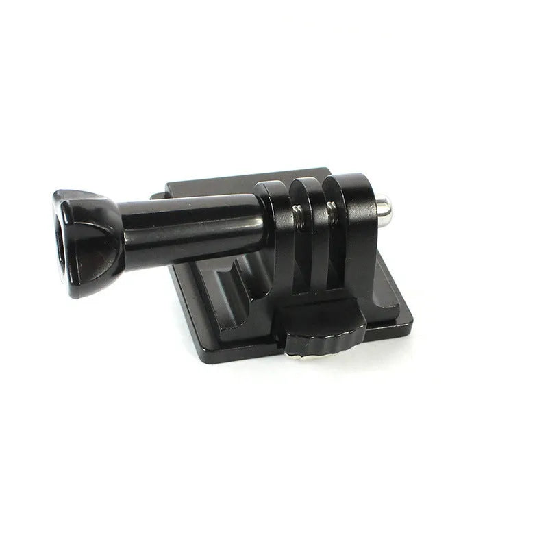 Black aluminium alloy and plastic helmet holder with quick-release bracket for GoPro Hero 3 and Hero 4 cameras